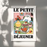 French Cafe Cat Print, Retro Drink Poster, Bistro Coffee Cake Posters, Le Petit Dejeuner Breakfast, Kitchen Decor, Unique Posters, UNFRAMED - Image 5