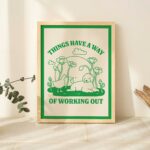 Dog and Goose Home Print, Retro Positivity Poster, Positive Posters, Labrador golden Retriever, Living Room Dorm Decor Posters, UNFRAMED - Image 5
