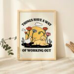 Dog and Goose Home Print, Retro Positivity Poster, Positive Posters, Labrador golden Retriever, Living Room Dorm Decor Posters, UNFRAMED