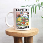 Quirky Cat Coffee Mug, Le Petit Dejeuner White Cat Mug, French Coffee Mug, Coffee Lover Gift Idea, Coffee Quote, Gift Mug, Kitchen decor - Image 3