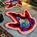 Tufted Starfish Fluffy Rug, Sea Rug, Ocean 3D Rug, Red Pink Starfish