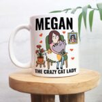 CUSTOM Cat Mama Mug, Crazy Cat Lady Mug, Peronalized Baby Kitty Cat Coffee Mug, Positive Quote, Retro Cottagecore Mug, Cute Novelty Gift - Image 3