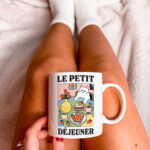 Quirky Cat Coffee Mug, Le Petit Dejeuner White Cat Mug, French Coffee Mug, Coffee Lover Gift Idea, Coffee Quote, Gift Mug, Kitchen decor - Image 5
