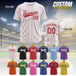 Personalized Name Team,Custom Stripe Line Color Baseball Jersey For Baseball Fans,Custom Number Baseball Team Couple Jersey B17