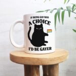 Gay Cat Pride Flag Coffee Mug, Funny Cat Pride Mug, If being gay was a Choice Meme Gift, Pride 2024, Cat Lover LGBTQ Mug, Funny Novelty Gift - Image 3
