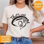 Football Mom Shirt, Custom Number Shirt for Mom, Fall Football Season Mom TShirt, Personalized Sport Team Shirt, Gameday Shirt Mom Gift