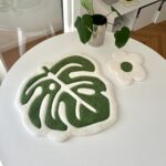 Handcrafted Monstera Leaf Rug: Green Plant Lover Gift (22”) - Image 5