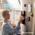 Custom Music Fridge Magnet, Personalized Photo & Music Refrigerator Magnet, Anniversary gift for Him, Family Gifts for Dad Mom