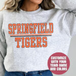 Custom Mascot Sweatshirt, School Team Sweatshirt, Personalized Sports Team Logo Sweatshirt, School Spirit Sweater, College Block Crewneck