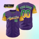 Personalized Mardi Gras Baseball Jersey, Custom Name And Number Baseball Jersey, Mardi Gras Carnival Jersey, Gift For Family Matching B81