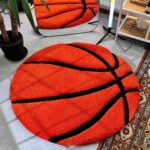 Basketball 3D Rug, 3D Fluffy Ball, Sports Fan Gift, Teenager Room Decor, Game Room Decor, Basketball Player Gift