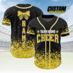 Custom Glitter Baseball Jersey with Team Name Number for Adult Kid,Custom Name Cheerleading Shirt For Cheerleader,Cheer Glitter Jersey - Image 2