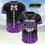 Custom Glitter Baseball Jersey with Team Name Number for Adult Kid,Custom Name Cheerleading Shirt For Cheerleader,Cheer Glitter Jersey - Image 3