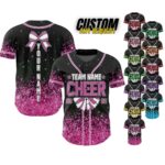 Custom Glitter Baseball Jersey with Team Name Number for Adult Kid,Custom Name Cheerleading Shirt For Cheerleader,Cheer Glitter Jersey