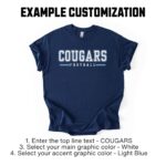 Custom Football Team Shirt, Personalized Football Mascot T Shirt, High School Football Tee,  Game Day Football Shirt, Custom Football Shirt - Image 4