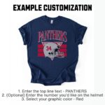 Custom Football Team Shirt, Personalized Football Mascot T Shirt, High School Football Tee,  Game Day Football Shirt, Custom Football Shirt - Image 4