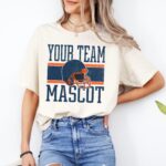 Custom Football Team Shirt, Personalized Football Mascot T Shirt, High School Football Tee,  Game Day Football Shirt, Custom Football Shirt