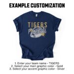 Custom Football Team Shirt, Personalized Football Mascot T Shirt, High School Football Tee,  Game Day Football Shirt, Custom Football Shirt - Image 4