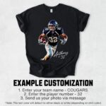 Custom Football Player Shirt, Personalized Photo Shirt, Game Day Football Name and Number TShirt, Senior Football Mom Gift, Football Dad Tee - Image 2