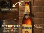 Personalized Beer Opener Fathers Day Gift For Dad, Custom Wall Mounted Beer Bottle Opener Wood Sign Gift for Him, Man Cave Bar Decoration - Image 5