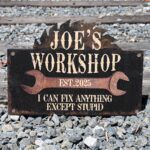 Personalized Workshop Sign For Fathers Day Gift For Dad, Grandkids Name Sign For Grandpa Gift, Family Gift for Grandpa, Custom Garage Sign