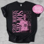 Custom Senior Soccer Shirt, Soccer Mom TShirt Personalized Game Day T Shirt, Custom Player Photo T-Shirt, Senior Night Gift, Graduation Tee