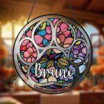 Suncatcher Pet Memorial, Paw With Saying And Name, Personalized Pet Sympathy Gift, Loss of Dog Gift, Dog Remembrance Gift