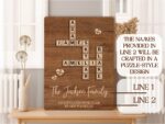 Personalized Family Name Puzzle Sign: Custom Wood Crossword, Grandparent Gift - Image 9