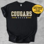Custom Soccer Team Shirt, School Soccer Game Day TShirt, Soccer Mom T Shirt, Soccer Dad T-Shirt, Team Spirit Tee, Mascot Shirt, Senior Gift