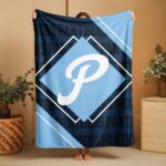 Custom Team Blanket, School Sport Team Logo Personalized Blanket, College Dorm Fleece, Personal Team Gift, Senior Night Graduation Gift (Copy) - Image 2