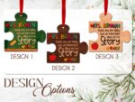 Personalized Teacher Ornament: Wooden Puzzle Piece, Custom Classroom Gift - Image 2