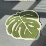 Handcrafted Monstera Leaf Rug: Green Plant Lover Gift (22”) - Image 8