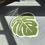 Handcrafted Monstera Leaf Rug: Green Plant Lover Gift (22”) - Image 11