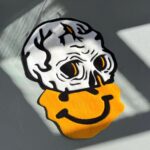 Handmade Tufted Skull Rug: Trippy Graphic Face Mat - Image 8