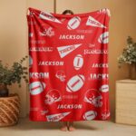 Custom Team Blanket, School Sport Team Logo Personalized Blanket, College Dorm Fleece, Personal Team Gift, Senior Night Graduation Gift (Copy)