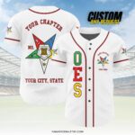 Customize Order of the Eastern Star OES Pentagon Down AF&AM Baseball Jersey Shirt - Image 4