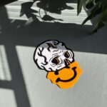 Handmade Tufted Skull Rug: Trippy Graphic Face Mat - Image 4
