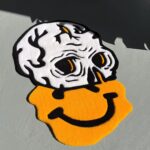 Handmade Tufted Skull Rug: Trippy Graphic Face Mat - Image 5