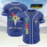 Customize Order of the Eastern Star OES Pentagon Down AF&AM Baseball Jersey Shirt - Image 3