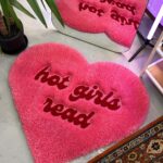 Fluffy Heart Shape 3D Tufted Rug, Library Decor, Reading Aesthetic, Reading Nook, Cozy Decor, Books Lover Gift, Gift For Her, Christmas Gift