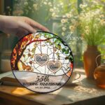 Personalized God Gave Me You Couple The Date We Became Mr. & Mrs. Stained Glass Window Hanging Suncatcher, Couple Wedding Anniversary Gift - Image 2