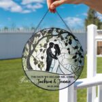 Wedding Stained Glass Sun Catcher, Ornament Bride and Groom, Ornament Light Catcher, Mr & Mrs Couples Gift Bridal Shower, Wedding Gift - Image 2
