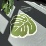 Handcrafted Monstera Leaf Rug: Green Plant Lover Gift (22”) - Image 6