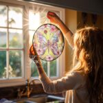 Pink Butterfly Acrylic Suncatcher Window Hanging, Stained Glass Look Floral Decor, Vibrant Mother’s Day Gift For Mom Or Garden Lover - Image 4