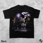 Y2K Castle Skull Bat Wings T-Shirt, Vintage Gothic Fantasy Tee, Retro Haunted Moon Shirt, Spooky Night Graphic Top, Dark Art Horror Gift - Image 3