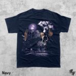 Y2K Castle Skull Bat Wings T-Shirt, Vintage Gothic Fantasy Tee, Retro Haunted Moon Shirt, Spooky Night Graphic Top, Dark Art Horror Gift - Image 4
