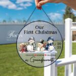 Personalized New Grandparents Suncatcher, First Christmas As Grandparents Suncatcher From Grandchild,Gift For Grandparents,New Baby Ornament - Image 3