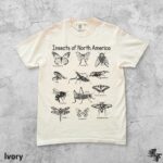 Insects of North America Vintage T-Shirt, 90s Retro Bug Graphic Tee, Butterfly Moth Beetle Wasp Cicada Dragonfly Shirt, Nature Lover Gift - Image 2