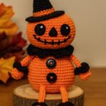 Amigurumi Pumpkin Witch Buddy Pattern, Crochet Tutorials PDF File for Beginner, Crochet Plush Toy For Fall Cozy Home