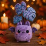 Amigurumi Bat Plant Pattern, Crochet Tutorials PDF File for Beginner, Crochet Tableware Decor For Fall Cozy Home, Thanksgiving Gift